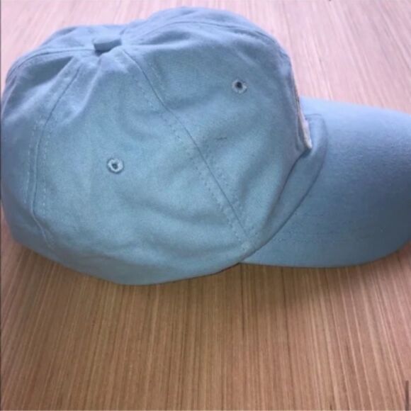 Women's Light Blue Adjustable Baseball Hat with Rainbow Patch - Picture 4 of 8